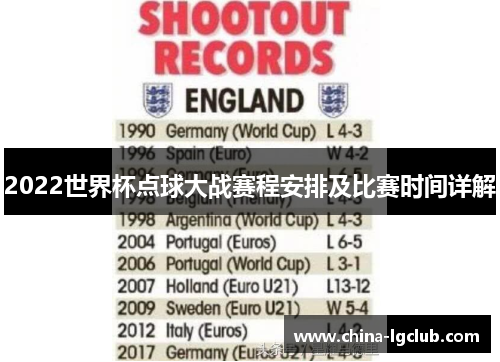 2022世界杯点球大战赛程安排及比赛时间详解